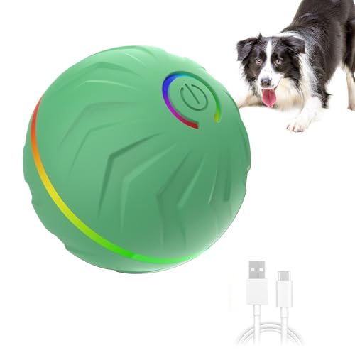 Teksome Rolling Ball Hundespielzeug, interaktiver Hundeball | Automatisch Springender Ball, Spielzeugball für Haustiere,USB-wiederaufladbarer Ballwerfer für Hunde, Spielzeug zur Bereicherung für von Teksome