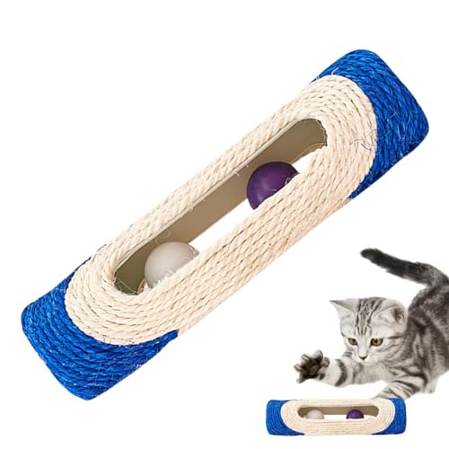 Teksome Sisal Katzenkratzer | Roller zylindrische Katzenkratzunterlage - Möbelschutz, interaktive Katzenspielzeugbälle, Indoor-Haustierzubehör, unterstützt Haustierverhalten von Teksome