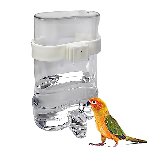 Wasserspender für Vögel, Wassernapf Automatischer Auslaufsicherer transparenter Vogelfutterspender, sicheres harmloses Haustierzubehör mit Clip für Papageien, Finken, Nymphensittiche, Sittiche, von Teksome