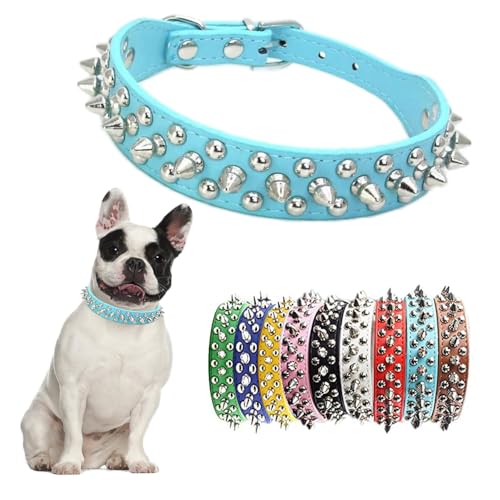 Hundehalsband, weiches PU-Leder, lustige Pilze, Nieten, Welpen, verstellbar, für den Außenbereich, für kleine, mittelgroße und große Hunde und Katzen, Halsband, Hunde Halsbänder von Teleyi