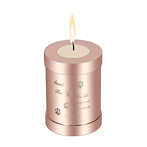 Teliditid Urnen Hundesärge & -Urnen,Ketten Für Damen Ketten Für Herren Edelstahl Tier Urnen Für Asche Von Hund/Katze Andenken Memorial Schmuck Halten Feuerbestattung Pet @ Rose_Gold von Teliditid