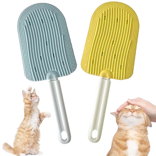 Tencipeda 2025 New Cat Tongue Comb, Celery Pets - Cat Tongue Comb, Cat Tongue Brush, Cat Brush for Matted Fur (Yellow+Blue) von Tencipeda