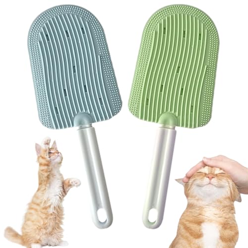 Tencipeda 2025 New Cat Tongue Comb, Celery Pets - Cat Tongue Comb, Cat Tongue Brush, Cat Brush for Matted Fur (Blue+Green) von Tencipeda