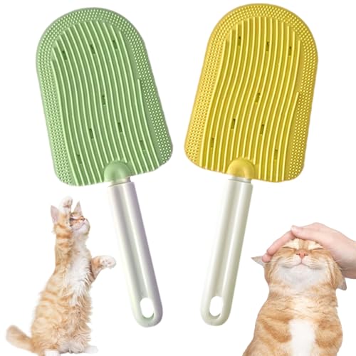 Tencipeda 2025 New Cat Tongue Comb, Celery Pets - Cat Tongue Comb, Cat Tongue Brush, Cat Brush for Matted Fur (Yellow+ Green) von Tencipeda