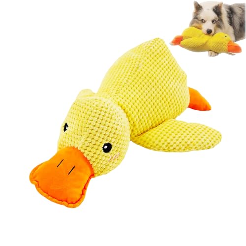 Tencipeda Calming Duck Dog Toy, Durable The Mellow Dog, Soft Plush The Mellow Dog Calming Duck, Yellow Duck Dog Toy for Dogs Indoor Puppy (L) von Tencipeda