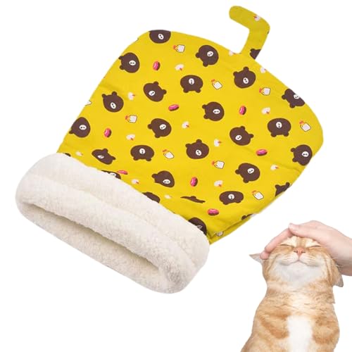 Tencipeda Cat Sleeping Bag for Indoor Cats, Warm Cat Sleeping Bag, Cat Winter Sleeping Bag, Cat Sleeping Bag, Cat Cave Bed (Yellow) von Tencipeda