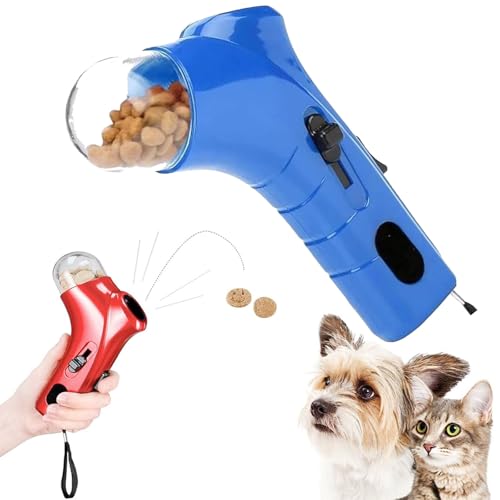 Tencipeda Cat Treat Guns Shooter, Pet Treat Launchers, Handheld Pet Treat Thrower for Exercise Training (Blue) von Tencipeda