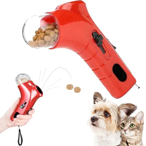 Tencipeda Cat Treat Guns Shooter, Pet Treat Launchers, Handheld Pet Treat Thrower for Exercise Training (Red) von Tencipeda