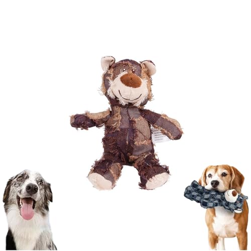 Tencipeda Indestructible Robust Bear, Dog Toys for Aggressive Chewers, Dog Companion for Heavy Chewers, Robust Bear Dog Squeak Chew Toy (Medium,Purple) von Tencipeda