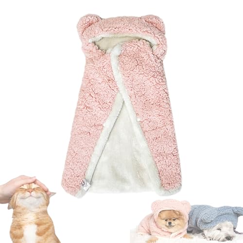 Tencipeda Pet Cape Blanket, Dog Cape Blanket, Dog Cape, Cape for Dog, Dog Robes with Hood, Dog Warm Sleeping Blanket (L,Pink) von Tencipeda