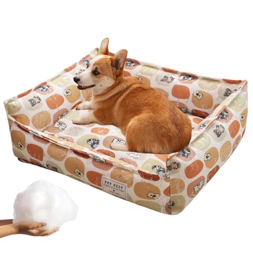 Tencipeda Tartan Cozy Dog Anti-Anxiety Calming Bed, Funny Fuzzy Festive Classic Tartan Cozy Dog Anti-Anxiety Calming Bed, Christmas Classic Square Dog Bed, Suitable for Cats and Dogs (L,D) von Tencipeda