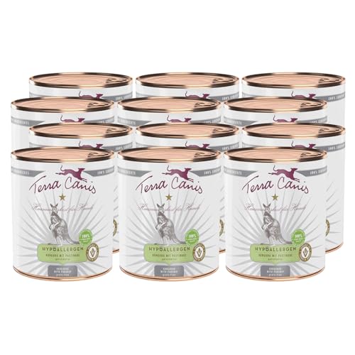 Terra Canis Känguru mit Pastinake - Hypoallergen Nassfutter, 12x800g I Premium Hundefutter in 100% Lebensmittelqualität Aller Rohstoffe I Allergenarm, Getreide & glutenfrei von Terra Canis