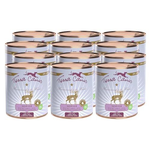 Terra Canis Wild, Tomate, Apfel & Gesundheitskräuter - Senior Nassfutter, 12x800g I Premium Hundefutter in 100% Lebensmittelqualität Aller Rohstoffe I Reichhaltig & gesund I Allergen- & getreidearm von Terra Canis