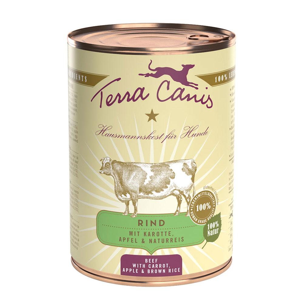 Sparpaket Terra Canis Classic 12 x 400 g - Rind mit Karotte, Apfel & Naturreis von Terra Canis