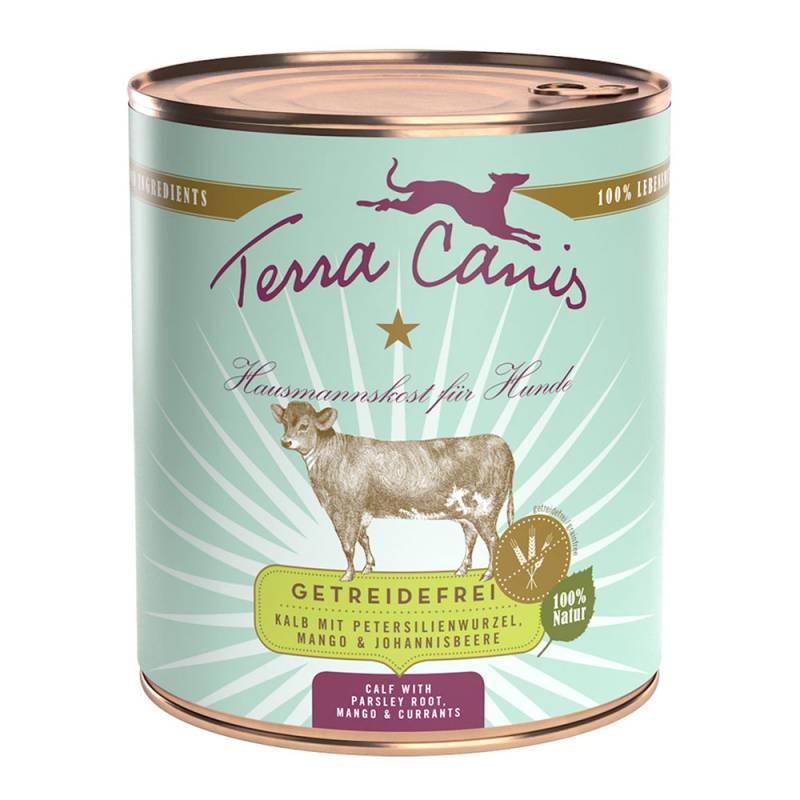 Sparpaket Terra Canis getreidefrei 12 x 800 g - Kalb mit Petersilienwurzel, Mango & Johannisbeere von Terra Canis