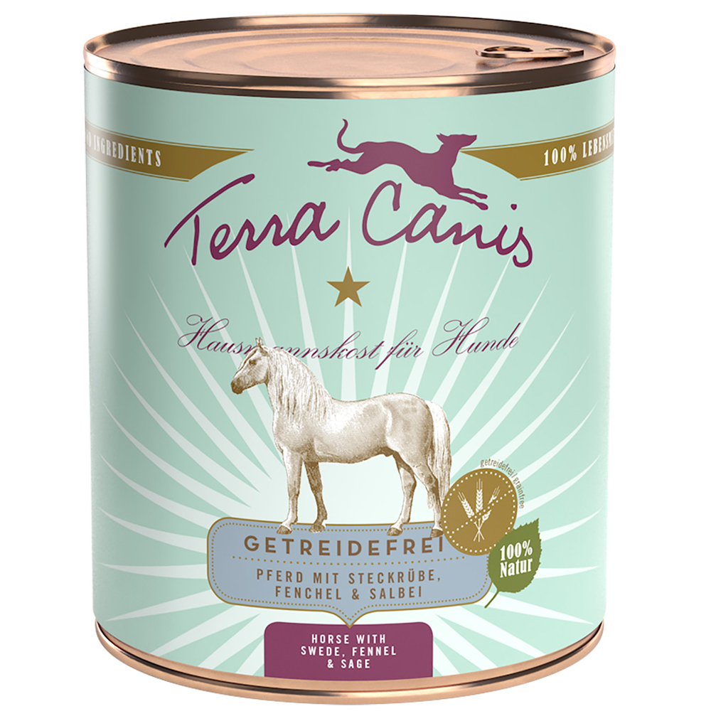 Sparpaket Terra Canis getreidefrei 12 x 800 g - Pferd mit Steckrübe, Fenchel & Salbei von Terra Canis