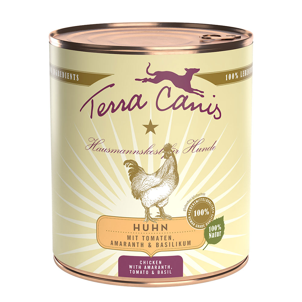 Terra Canis 6 x 800 g - Huhn mit Tomaten, Amaranth und Basilikum von Terra Canis