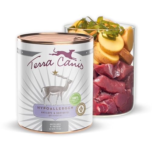 Terra Canis Antilope mit Kartoffel - Hypoallergen Nassfutter, 800g I Premium Hundefutter in 100% Lebensmittelqualität Aller Rohstoffe I Allergenarm, Getreide & glutenfrei von Terra Canis