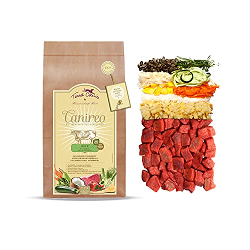 Terra Canis Rind, Gemüse, Obst & Kokosmehl - Canireo Trockenfutter, 5kg I Premium Hundefutter in 100% Lebensmittelqualität aller Rohstoffe I 64% Frischfleisch, Getreide- & glutenfrei von Terra Canis