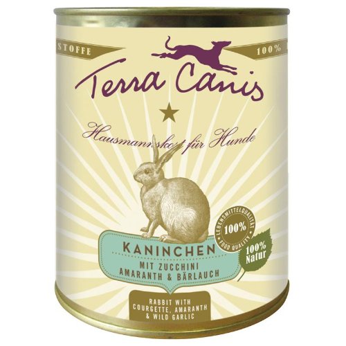 Terra Canis Classic Kaninchen mit Zucchini, Amaranth und Bärlauch, 6er Pack (6 x 800 g) von Terra Canis