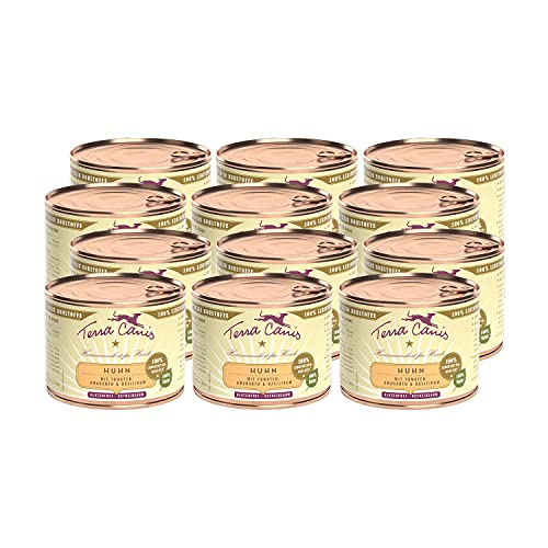 Terra Canis Huhn, Tomate, Amaranth & Basilikum - Classic Nassfutter, 12x200g I Premium Hundefutter in 100% Lebensmittelqualität Aller Rohstoffe I Reichhaltig & gesund, allergen- & getreidearm von Terra Canis