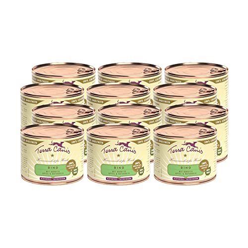 Terra Canis Rind, Karotte & Naturreis - Classic Nassfutter, 12x200g I Premium Hundefutter in 100% Lebensmittelqualität aller Rohstoffe I Reichhaltig & gesund, allergen - & getreidearm, glutenfrei von Terra Canis