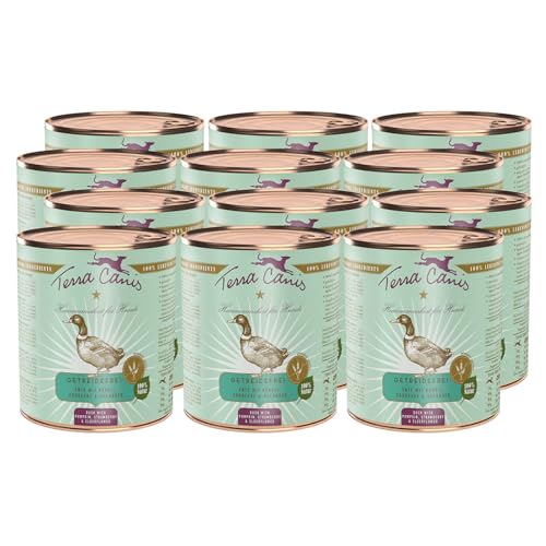 Terra Canis Ente, Kürbis & Erdbeere - Getreidefreies Nassfutter, 12x800g I Premium Hundefutter in 100% Lebensmittelqualität Aller Rohstoffe I Reichhaltig & gesund, allergenarm & glutenfrei von Terra Canis