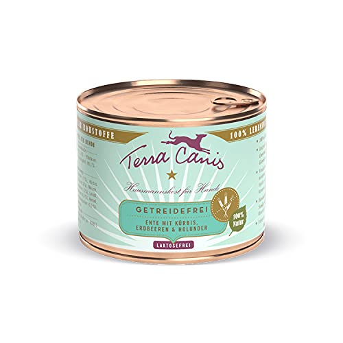 Terra Canis Ente, Kürbis & Erdbeere - Getreidefreies Nassfutter, 200g I Premium Hundefutter in 100% Lebensmittelqualität Aller Rohstoffe I Reichhaltig & gesund, allergenarm & glutenfrei von Terra Canis