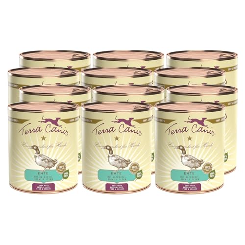 Terra Canis Ente, Naturreis, Rote Bete & Birne - Classic Nassfutter, 12x800g I Premium Hundefutter in 100% Lebensmittelqualität Aller Rohstoffe I Reichhaltig & gesund, allergen- & getreidearm von Terra Canis