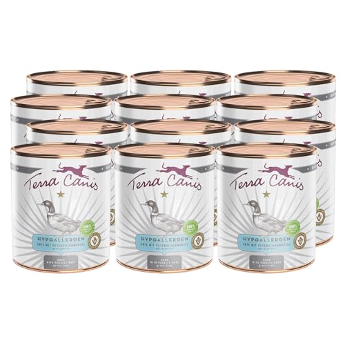 Terra Canis Ente mit Petersilienwurzel - Hypoallergen Nassfutter, 12x800g I Premium Hundefutter in 100% Lebensmittelqualität Aller Rohstoffe I Allergenarm, Getreide & glutenfrei von Terra Canis