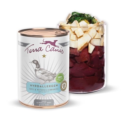 Terra Canis Ente mit Petersilienwurzel - Hypoallergen Nassfutter, 400g I Premium Hundefutter in 100% Lebensmittelqualität Aller Rohstoffe I Allergenarm, Getreide & glutenfrei von Terra Canis