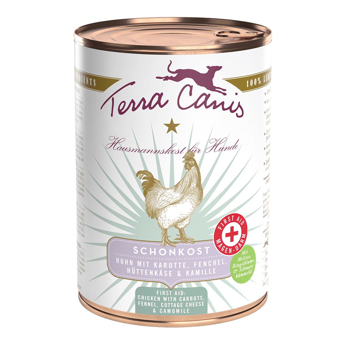 Terra Canis - FIRST AID - Huhn mit Karotte, Fenchel, Hüttenkäse & Kamille 6x400g von Terra Canis