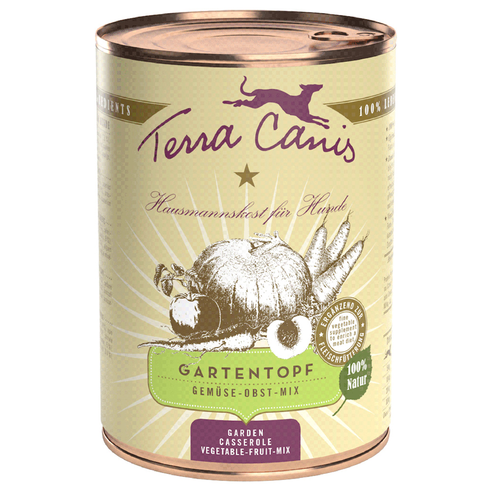 Terra Canis Gartentopf, Gemüse-Obst-Mix - Sparpaket: 12 x 400 g von Terra Canis