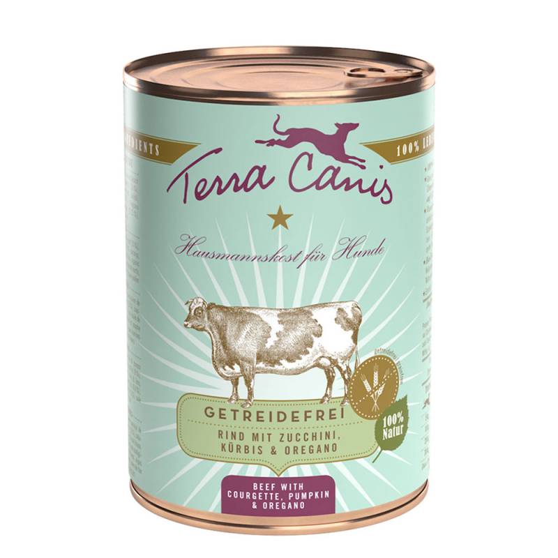 Terra Canis Getreidefrei 6 x 400 g - Rind mit Zucchini, Kürbis & Oregano von Terra Canis