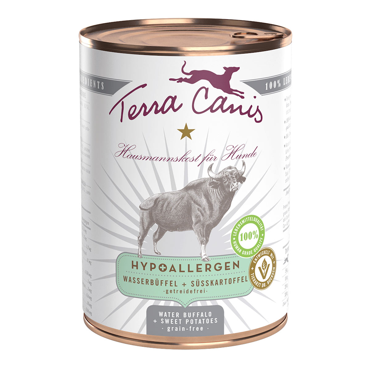 Terra Canis HYPOALLERGEN – Wasserbüffel mit Süßkartoffel 6x400g von Terra Canis