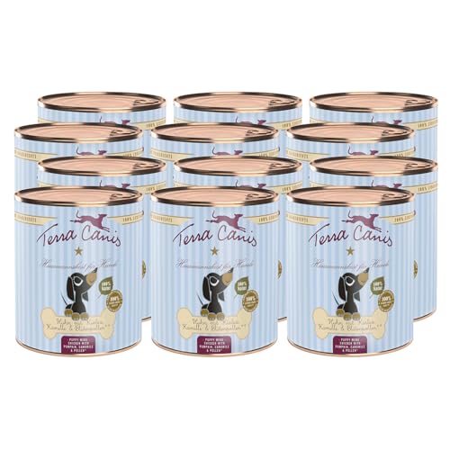 Terra Canis Huhn, Kürbis, Blütenpollen & Kamille - Welpen Nassfutter, 12x800g I Premium Hundefutter in 100% Lebensmittelqualität Aller Rohstoffe I Reichhaltig, gesund & glutenfrei von Terra Canis