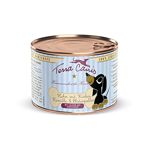 Terra Canis Huhn, Kürbis, Blütenpollen & Kamille - Welpen Nassfutter, 200g I Premium Hundefutter in 100% Lebensmittelqualität aller Rohstoffe I Reichhaltig, gesund & glutenfrei von Terra Canis