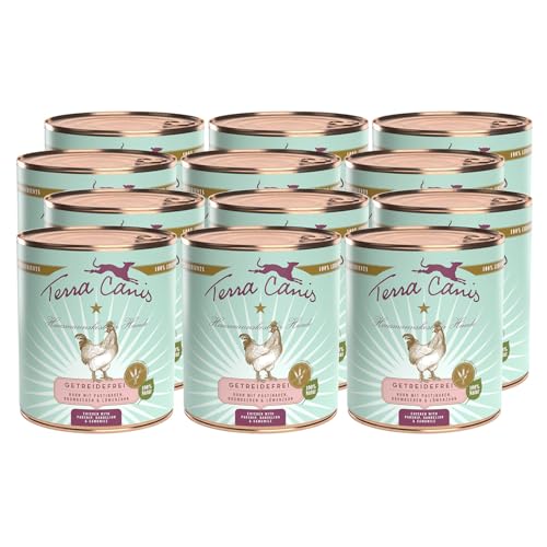 Terra Canis Huhn, Pastinake, Brombeere & Löwenzahn - Getreidefreies Nassfutter, 12x800g I Premium Hundefutter in 100% Lebensmittelqualität Aller Rohstoffe I Reichhaltig, gesund & glutenfrei von Terra Canis