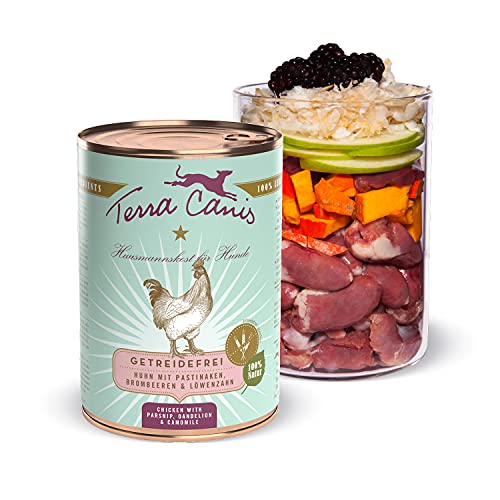 Terra Canis Huhn, Pastinake, Brombeere & Löwenzahn - Getreidefreies Nassfutter, 400g I Premium Hundefutter in 100% Lebensmittelqualität Aller Rohstoffe I Reichhaltig, gesund & glutenfrei von Terra Canis