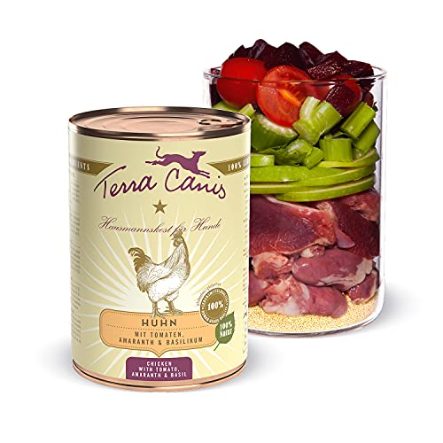 Terra Canis Huhn, Tomate, Amaranth & Basilikum - Classic Nassfutter, 400g I Premium Hundefutter in 100% Lebensmittelqualität Aller Rohstoffe I Reichhaltig & gesund, allergen- & getreidearm von Terra Canis