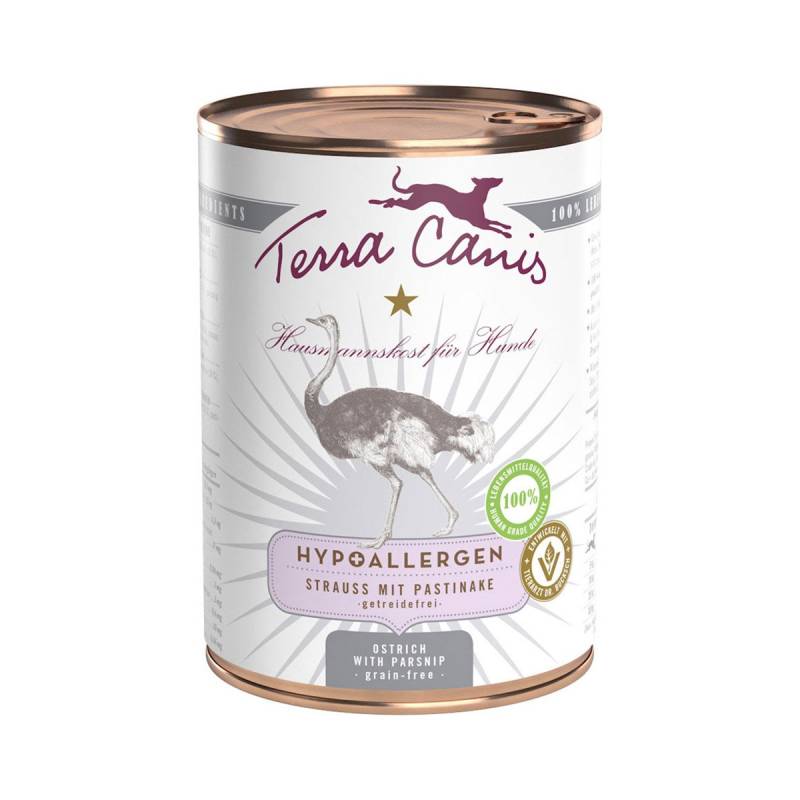 Terra Canis HYPOALLERGEN – Strauß mit Pastinake, getreidefrei 12x400g von Terra Canis