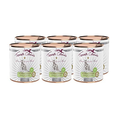 Terra Canis Känguru mit Pastinake - Hypoallergen Nassfutter, 6x800g I Premium Hundefutter in 100% Lebensmittelqualität Aller Rohstoffe I Allergenarm, Getreide & glutenfrei von Terra Canis