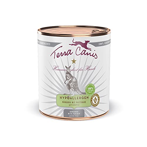 Terra Canis Känguru mit Pastinake - Hypoallergen Nassfutter, 800g I Premium Hundefutter in 100% Lebensmittelqualität Aller Rohstoffe I Allergenarm, Getreide & glutenfrei von Terra Canis