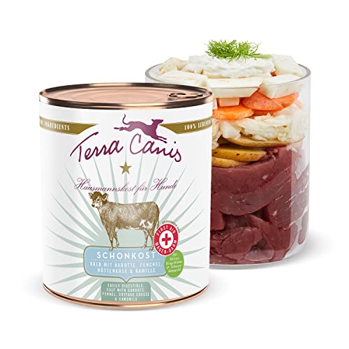 Terra Canis Kalb, Karotte & Fenchel - Magen-Darm-Schonkost, 800g I Premium Nahrungsergänzung in 100% Lebensmittelqualität Aller Rohstoffe I Allergenarm, Getreide - & glutenfrei von Terra Canis