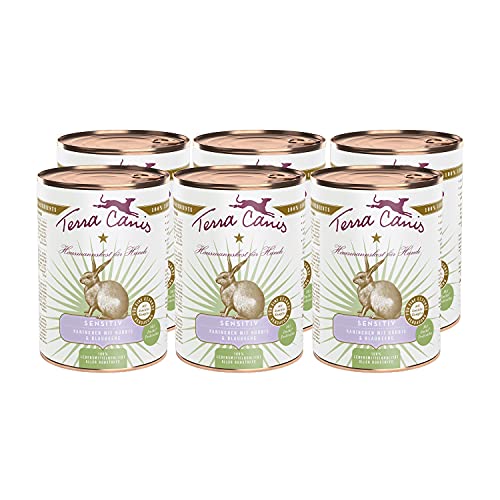 Terra Canis Kaninchen, Kürbis & Blaubeere - Sensitiv Nassfutter, 6x400g I Premium Hundefutter für verdauungssensible Hunde I Allergenfrei, getreidearm & leicht verdaulich von Terra Canis