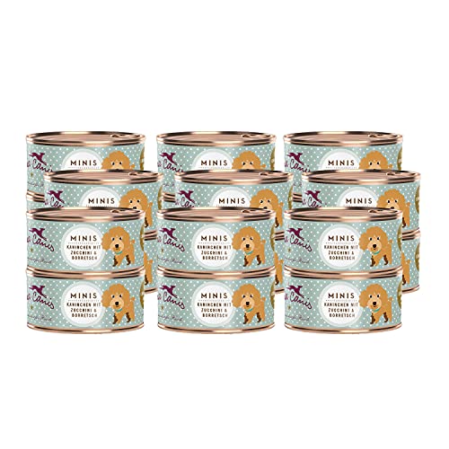 Terra Canis Kaninchen, Zucchini, Aprikose & Borretsch Mini-Hunde Nassfutter, 18x100g I Premium Hundefutter in 100% Lebensmittelqualität aller Rohstoffe I Kalziumreich, gesund, Getreide & glutenfrei von Terra Canis