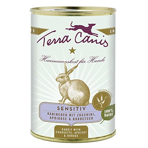 Terra Canis | Kaninchen mit Zucchini, Aprikose und Borretsch, getreidefrei | 12 x 400 g von napz