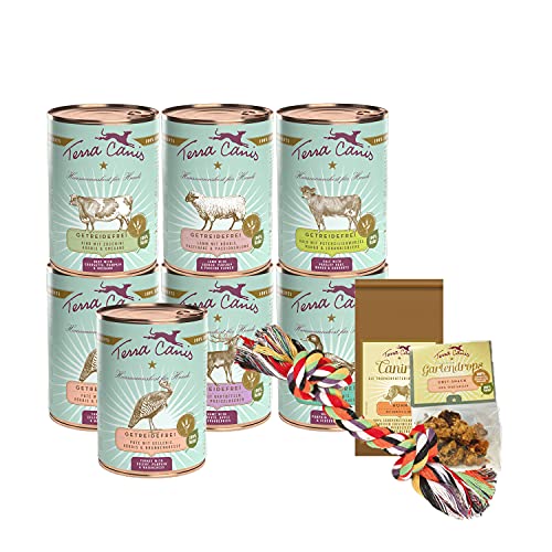 Terra Canis Kennenlernpaket M - Getreidefrei, 7x400g, 50g Canireo, 12g Gartendrops & Goodie I Premium Hundefutter in 100% Lebensmittelqualität Aller Rohstoffe I Reichhaltig & gesund von Terra Canis