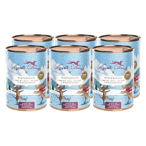 Terra Canis Lamm, Apfel, Kastanie & Wintergewürze - Classic Nassfutter Winterspaß, 6x400g I Premium Hundefutter in 100% Lebensmittelqualität Aller Rohstoffe I Reichhaltig & gesund von Terra Canis