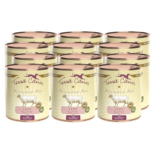 Terra Canis Lamm, Zucchini, Hirse & Dill - Classic Nassfutter, 12x800g I Premium Hundefutter in 100% Lebensmittelqualität Aller Rohstoffe I Reichhaltig & gesund, allergen- & getreidearm, glutenfrei von Terra Canis